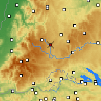 Nearby Forecast Locations - Филлинген-Швеннинген - карта