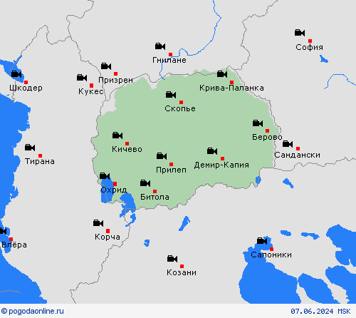 Веб-камера Северная Македония Европа пргностические карты